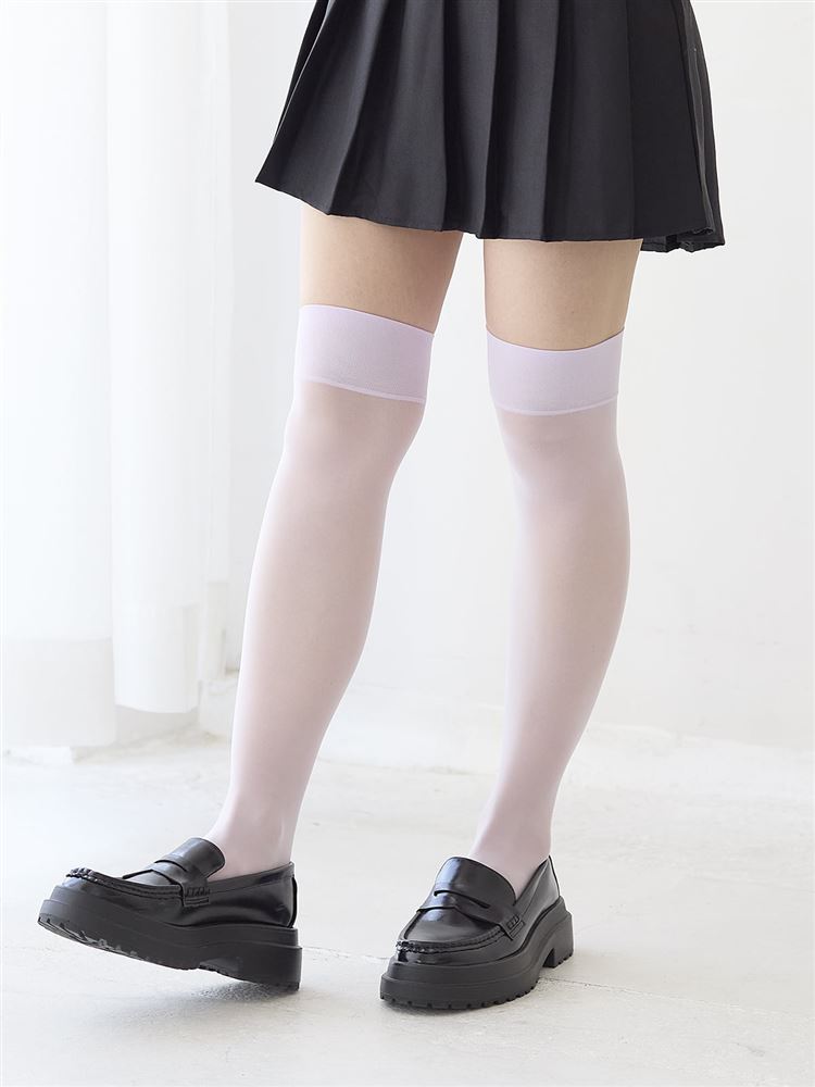 Run-Resistant 30 Denier Over-Knee Socks  Elegant Sheer Finish  Anti-Slip Band