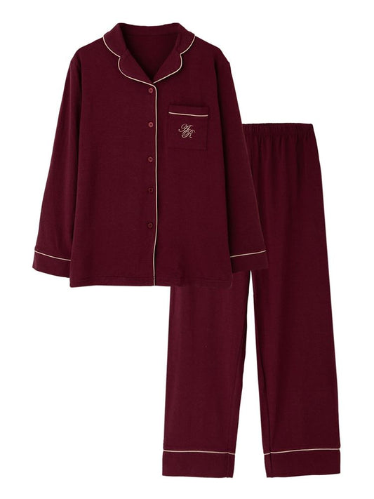 Temperature-Regulating Front-Open Long-Sleeve Pajamas | All-Season Comfort Sleepwear