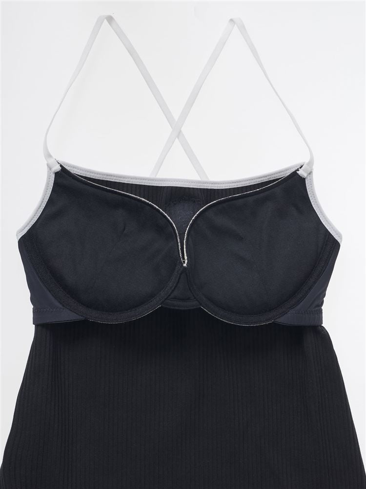[Cross-Back Detail] Embroidered Cup-Integrated Camisole | No Bra Needed, Quick-Dry Comfort