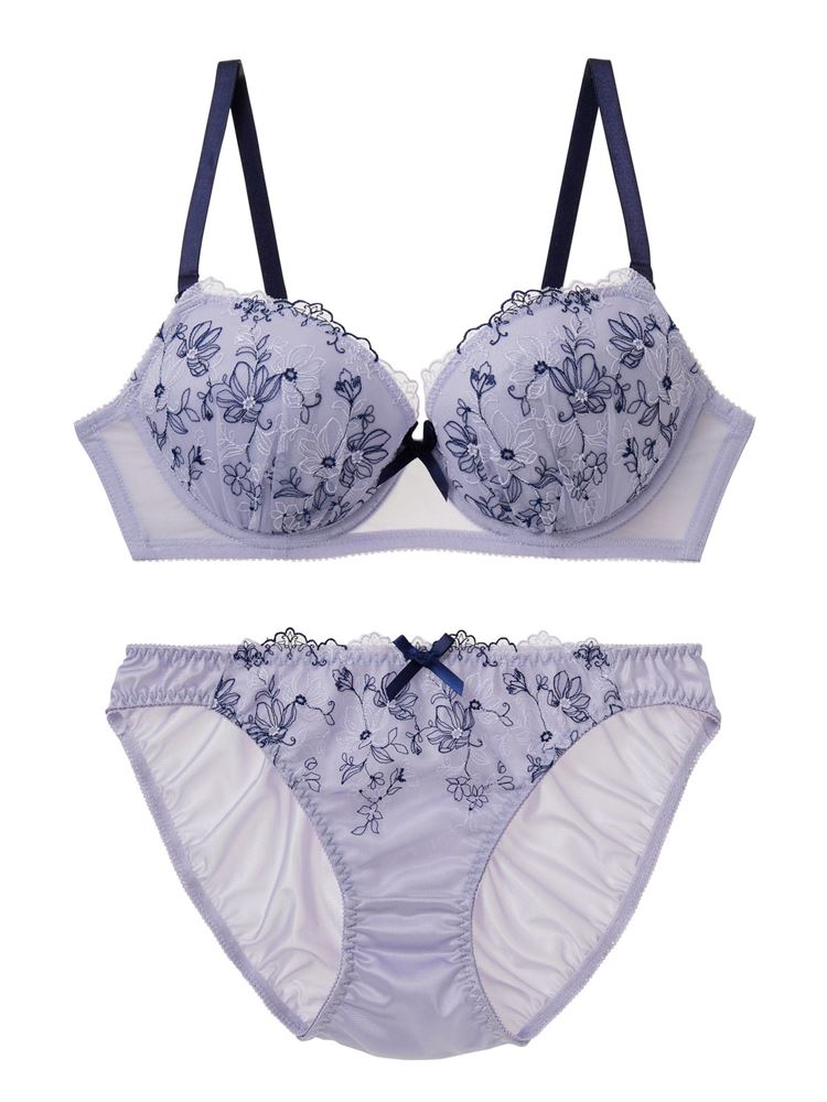 Brimavera Bra & Panty Set – Floral Embroidery, Removable Straps & Everyday Elegance