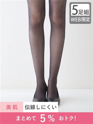 Premium “Bare Skin Foundation Feel” Run-Resistant Sheer Stockings | 5-Pair Pack | Made in Japan