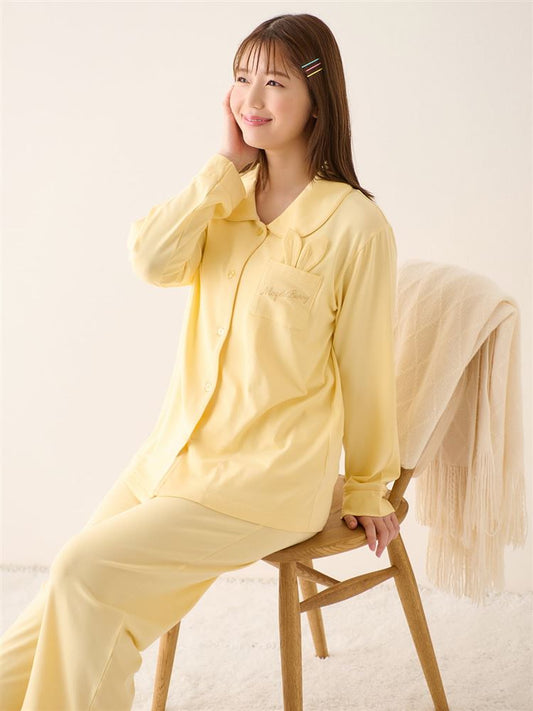 Temperature-Regulating Pajamas | Bunny Ear Pocket Button-Front Loungewear