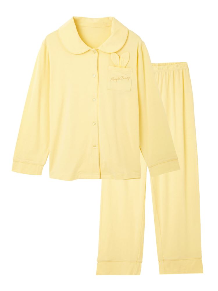 Temperature-Regulating Pajamas | Bunny Ear Pocket Button-Front Loungewear