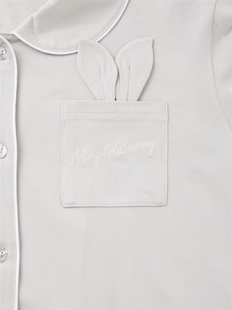 Temperature-Regulating Pajamas | Bunny Ear Pocket Button-Front Loungewear