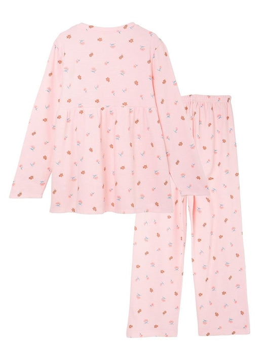 Temperature Control Waffle Fabric Floral & Animal Pajamas – Soft & Breathable