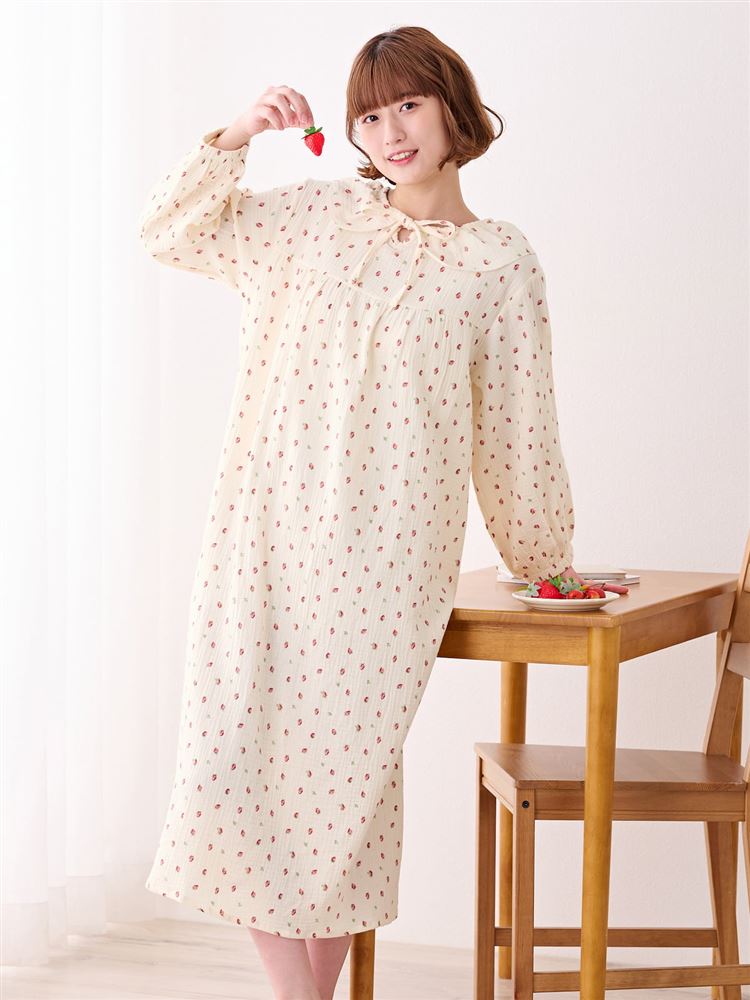 100% Cotton Fruit Print Gauze Nightdress | Soft, Breathable & Cute Loungewear