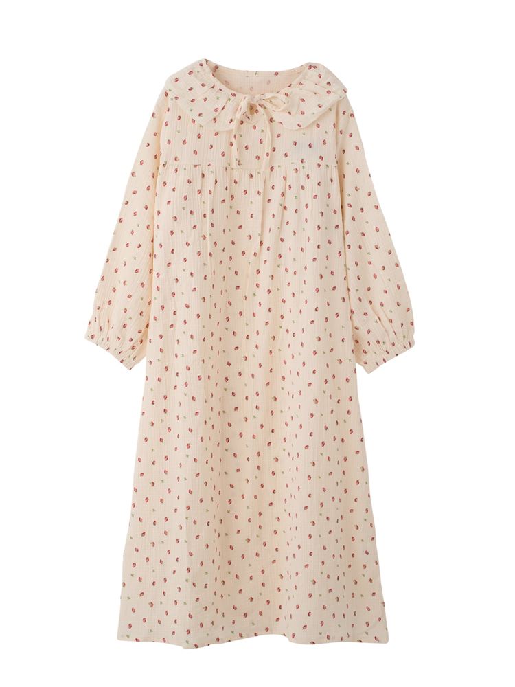 100% Cotton Fruit Print Gauze Nightdress | Soft, Breathable & Cute Loungewear