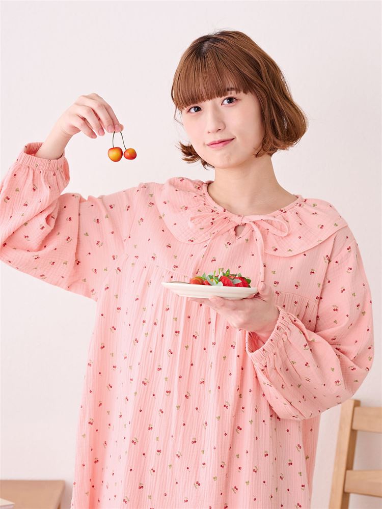 100% Cotton Fruit Print Gauze Nightdress | Soft, Breathable & Cute Loungewear