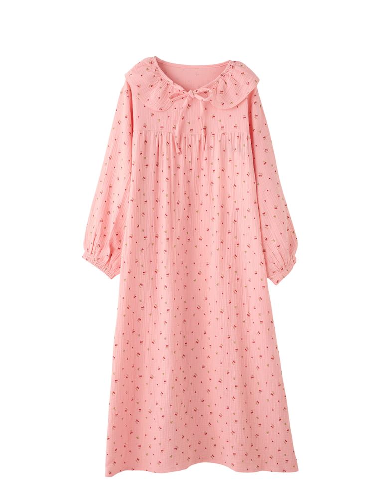 100% Cotton Fruit Print Gauze Nightdress | Soft, Breathable & Cute Loungewear