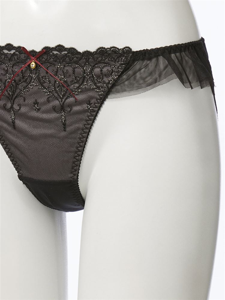 Melty Charme Bra & Panty Set – Heart Motif, Glitter Lace, Deep Cleavage Confidence