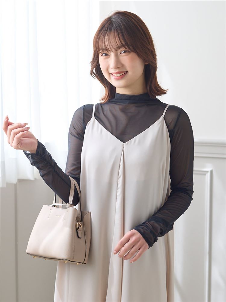 [Cool to the Touch] Cotton-Blend Ribbed Long Sleeve with Sheer Accents | Breathable, Quick-Dry & Layer-Friendly