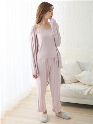 3-Piece Loungewear Set – Camisole, Long Pants & Cardigan for Elegant Everyday Comfort