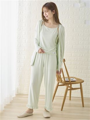 3-Piece Loungewear Set – Camisole, Long Pants & Cardigan for Elegant Everyday Comfort