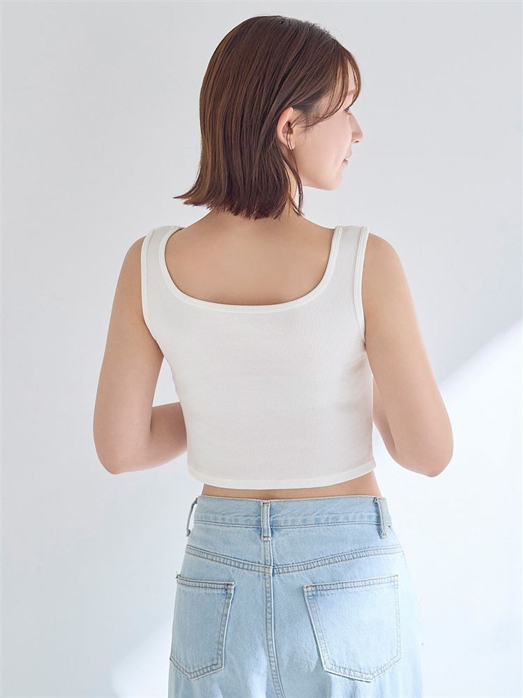 [Cool to the Touch] Cotton-Blend Ribbed Cropped Tank Top | Quick-Dry & Breathable Summer Essential