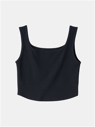 [Cool to the Touch] Cotton-Blend Ribbed Cropped Tank Top | Quick-Dry & Breathable Summer Essential