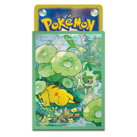 Pokémon TCG Deck Shield “Pikachu & Sprigatito [Green Edition]” | 64-Sleeve Set | Protect & Showcase Your Cards 🌿⚡