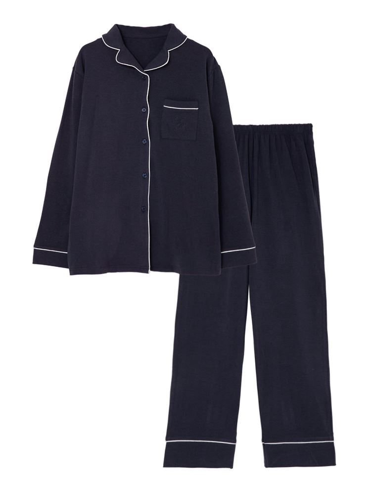 Temperature-Regulating Front-Open Long-Sleeve Pajamas | All-Season Comfort Sleepwear