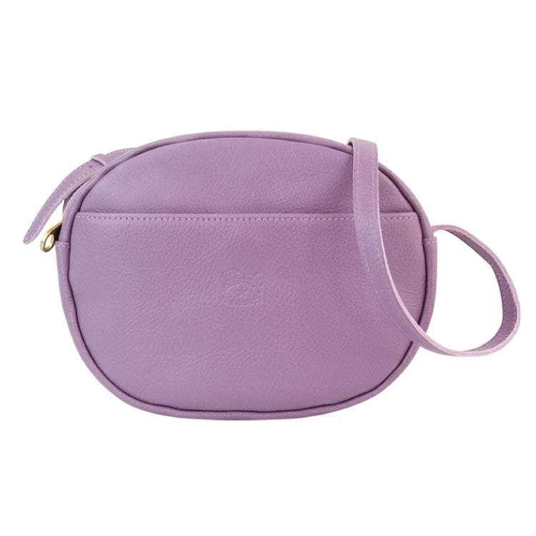 IL BISONTE Mini Crossbody Bag - Circular Leather Saddle Bag (8 Color Options)