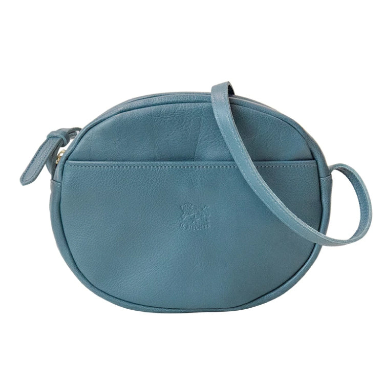 IL BISONTE Mini Crossbody Bag - Circular Leather Saddle Bag (8 Color Options)