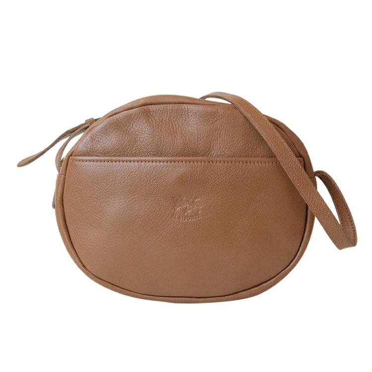 IL BISONTE Mini Crossbody Bag - Circular Leather Saddle Bag (8 Color Options)