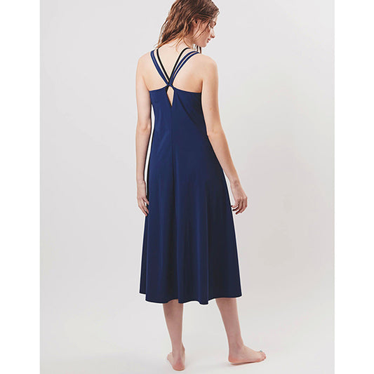 Speedo Refined Long Dress - Quick-Dry UV Cover-Up (Black/Violet/Navy)