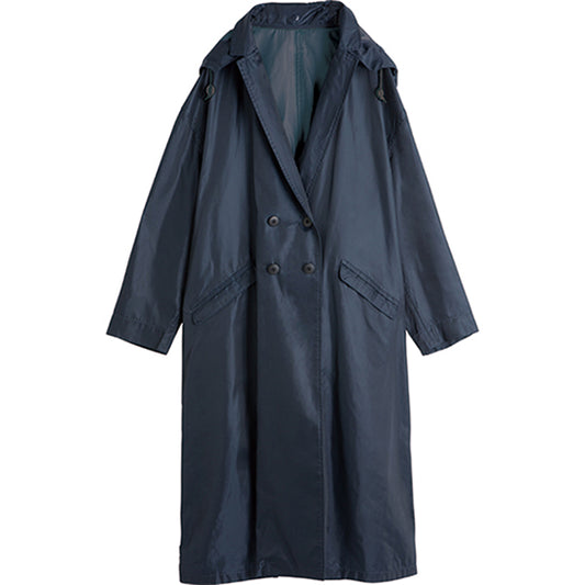 W.P.C Chase Star Raincoat – Classic Navy Waterproof Trench (Detachable Hood + Storage Pouch Included)