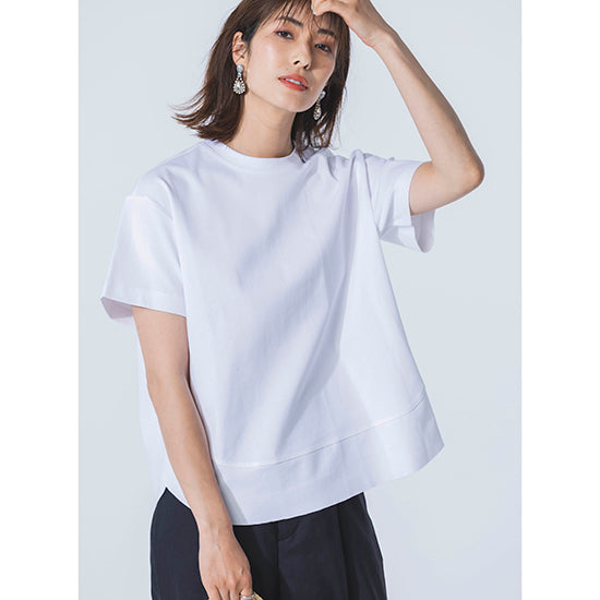 Dignite Collier Washable Back-Slit Hem Switch T-Shirt Elegant Structure Meets Everyday Comfort
