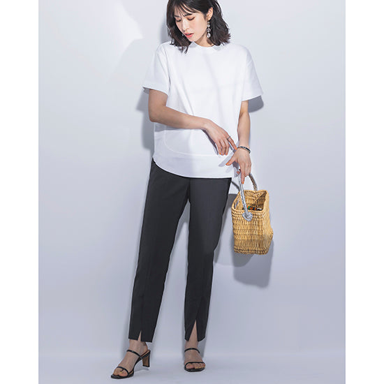 Dignite Collier Washable Back-Slit Hem Switch T-Shirt Elegant Structure Meets Everyday Comfort