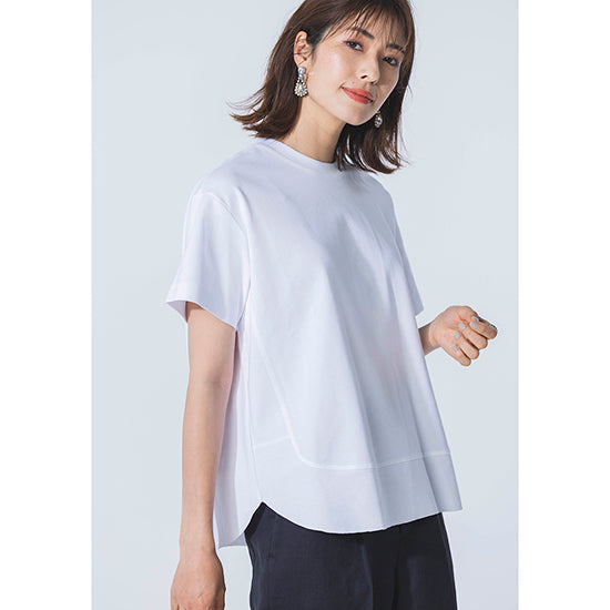 Dignite Collier Washable Back-Slit Hem Switch T-Shirt Elegant Structure Meets Everyday Comfort