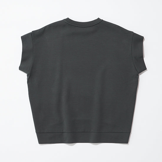 Emma Taylor Functional Side-Zip Crewneck Pullover (White/Deep Black)