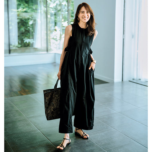 ALEGRE Half-Zip Active Jumpsuit (Off-White/Black)