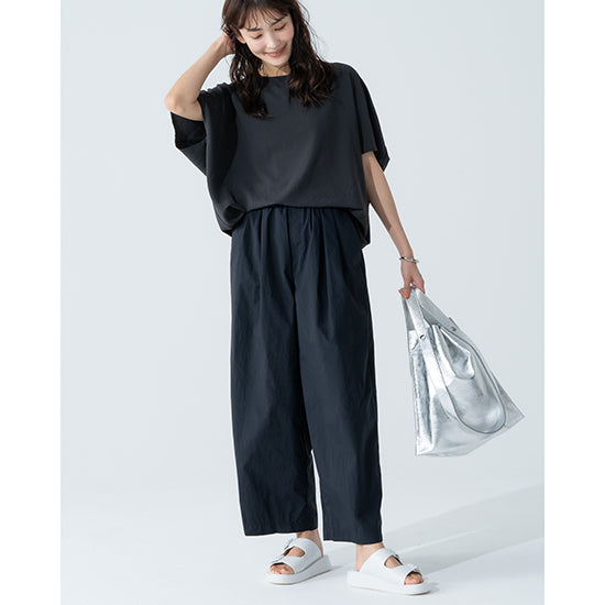 Dignite Collier Stretch Chiffon Dolman Blouse (White/Charcoal)