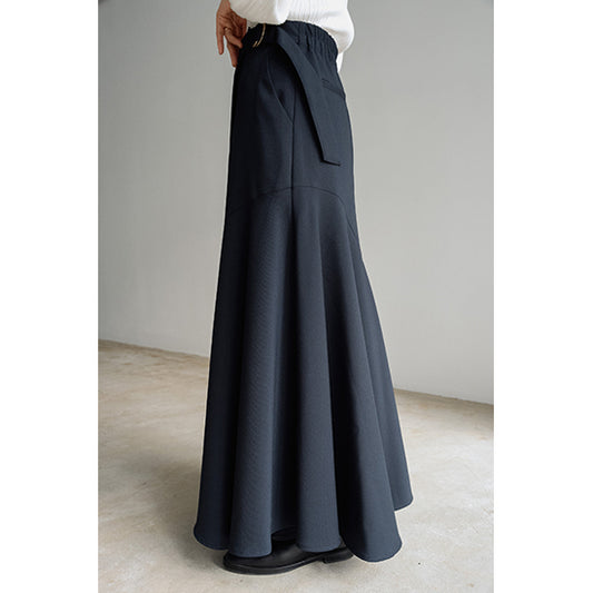RISLEY Tailored Wrap Skirt in Navy – Polished & Versatile