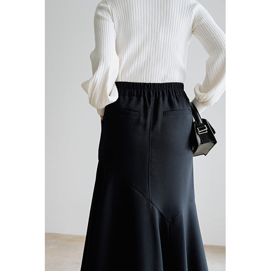 RISLEY Tailored Wrap Skirt in Navy – Polished & Versatile
