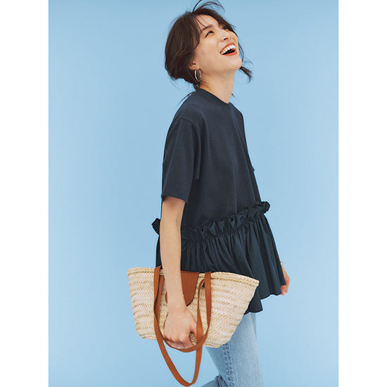 THREE SQUARE Peplum Combo Half-Sleeve Pullover Statement Style Meets Everyday Comfort