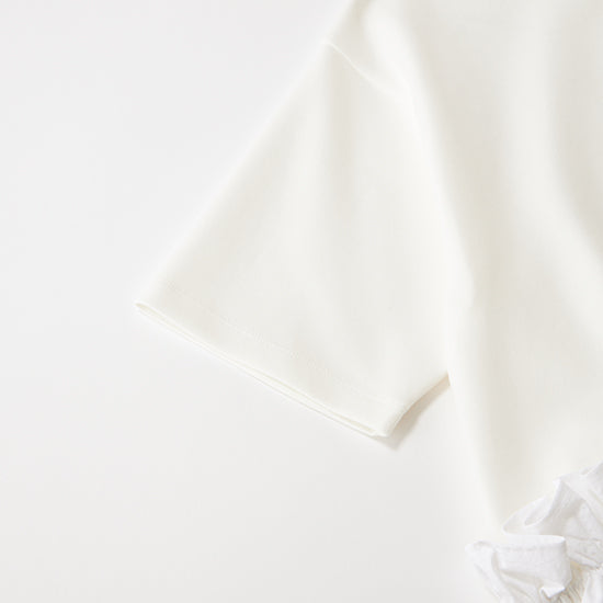THREE SQUARE Peplum Combo Half-Sleeve Pullover Statement Style Meets Everyday Comfort