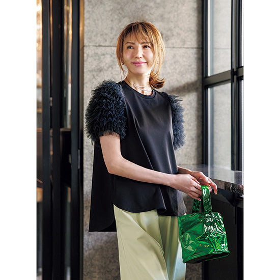 SECRET TROPHY Tulle Sleeve Pullover – Feminine Puff Sleeves Meets Everyday Comfort
