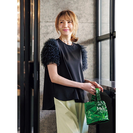 SECRET TROPHY Tulle Sleeve Pullover – Feminine Puff Sleeves Meets Everyday Comfort