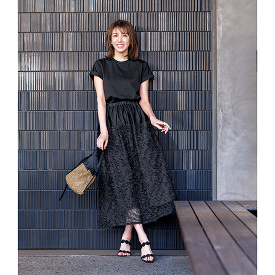 SECRET TROPHY Docking Dress – All-Black Sophistication with Couture-Style Embroidery
