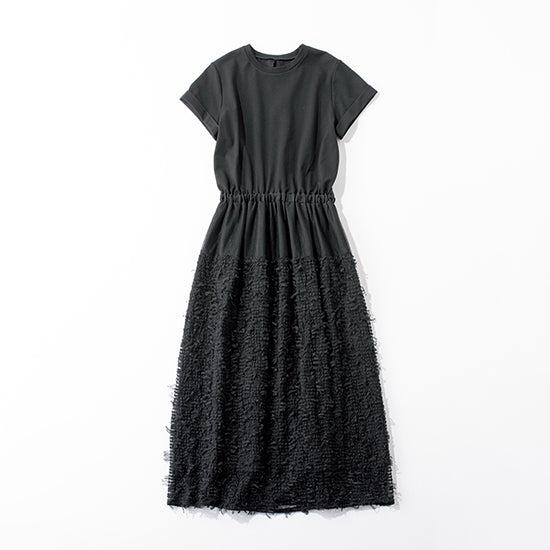 SECRET TROPHY Docking Dress – All-Black Sophistication with Couture-Style Embroidery