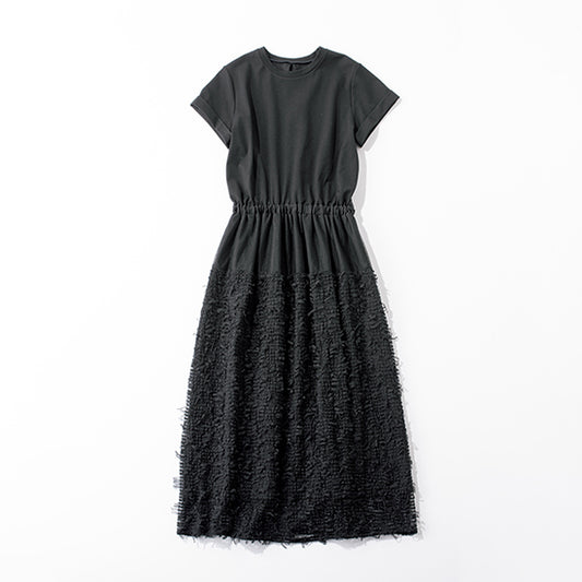 SECRET TROPHY Docking Dress – All-Black Sophistication with Couture-Style Embroidery