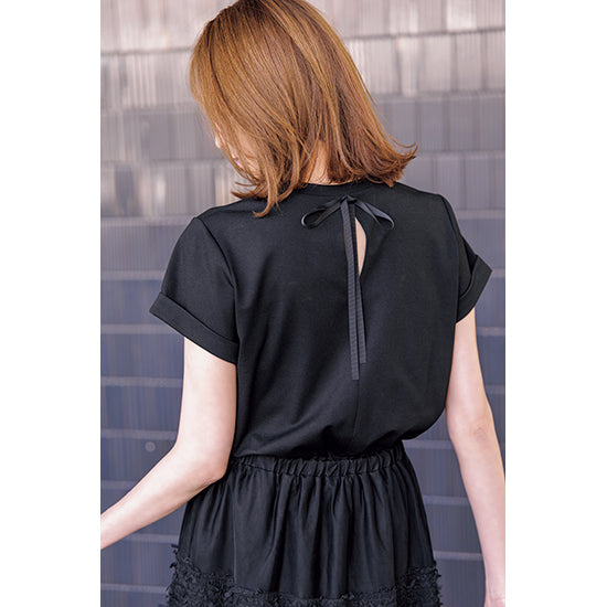 SECRET TROPHY Docking Dress – All-Black Sophistication with Couture-Style Embroidery