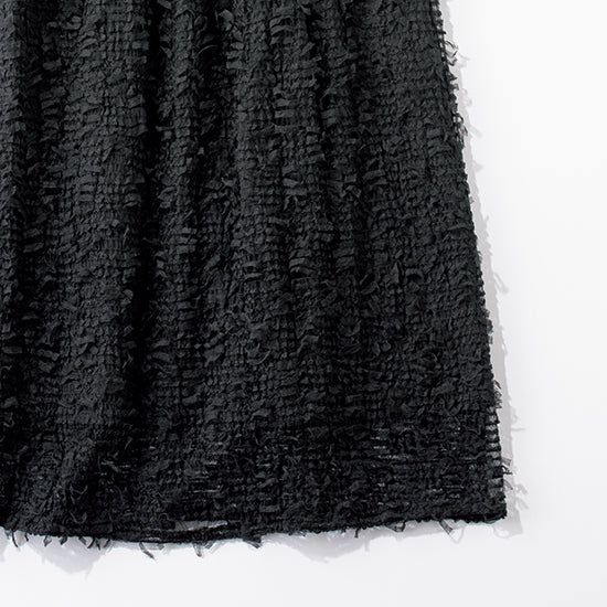 SECRET TROPHY Docking Dress – All-Black Sophistication with Couture-Style Embroidery