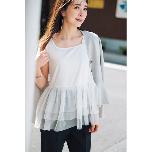 PICCIN PERLA 2-Way Frill Tank Top – Sweet &amp; Versatile for Effortless Layering