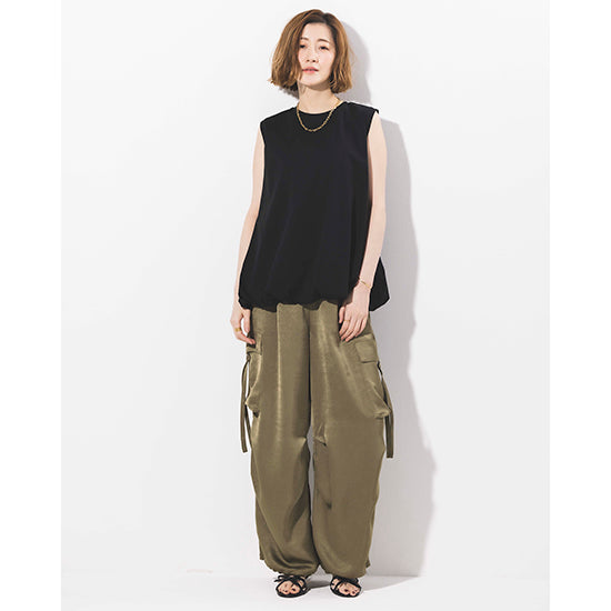 RAW FUDGE Balloon Flare Sleeveless Pullover (Black/Orange)