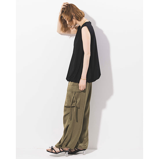 RAW FUDGE Balloon Flare Sleeveless Pullover (Black/Orange)