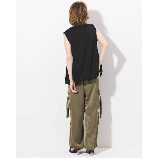 RAW FUDGE Balloon Flare Sleeveless Pullover (Black/Orange)