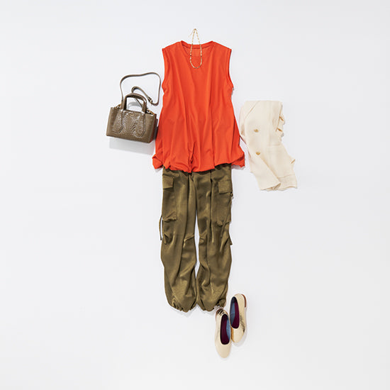 RAW FUDGE Balloon Flare Sleeveless Pullover (Black/Orange)