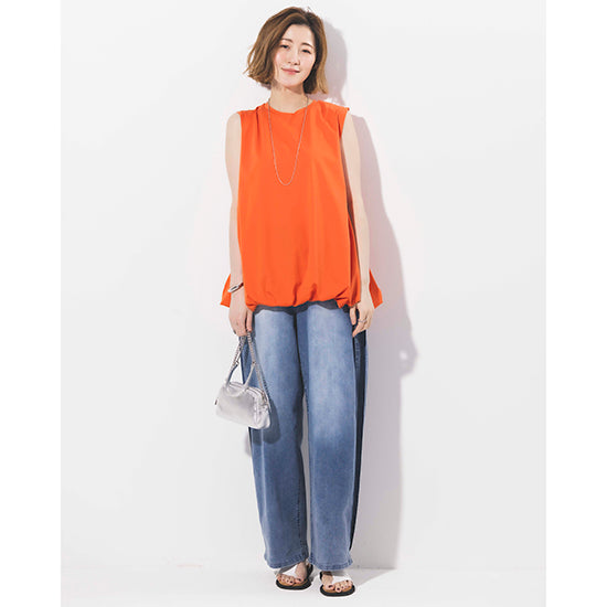 RAW FUDGE Balloon Flare Sleeveless Pullover (Black/Orange)