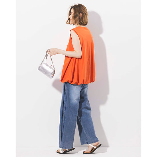 RAW FUDGE Balloon Flare Sleeveless Pullover (Black/Orange)